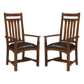 Brown Wood Chair with Narrow Slats Set of 2 A98268
