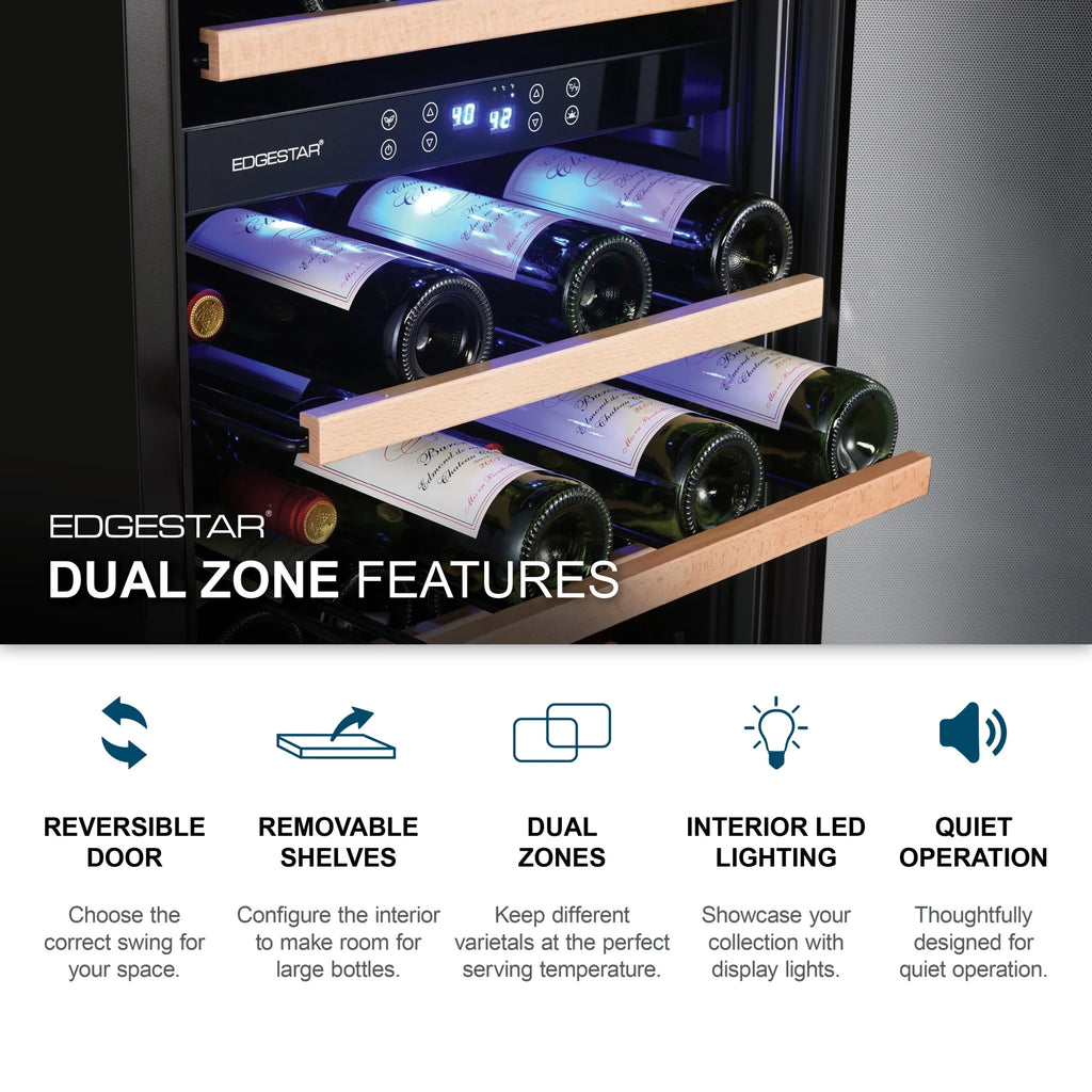 142 Bottle 24" Built-In Or Free Standing Dual Zone Double Door Wine H17458