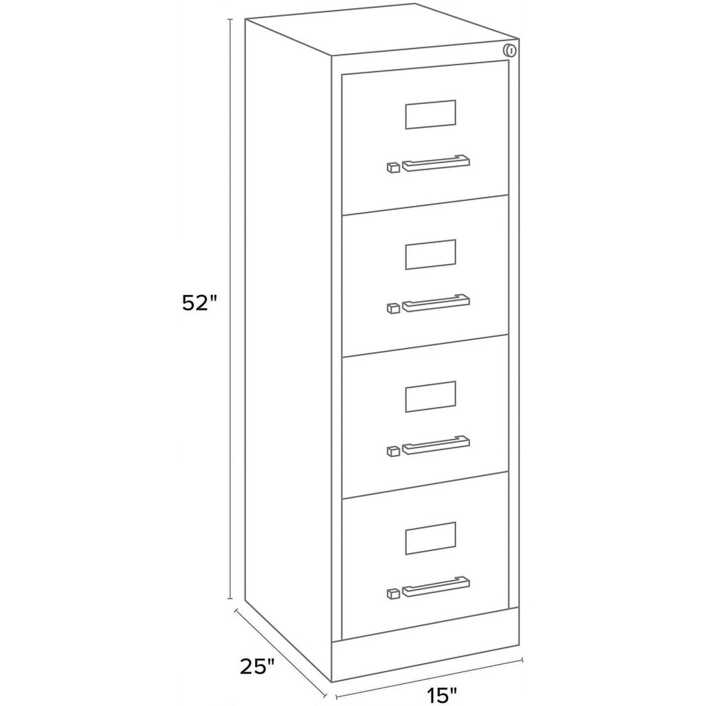 25" 4-Drawer Metal Vertical File Cabinet in Gray O531380