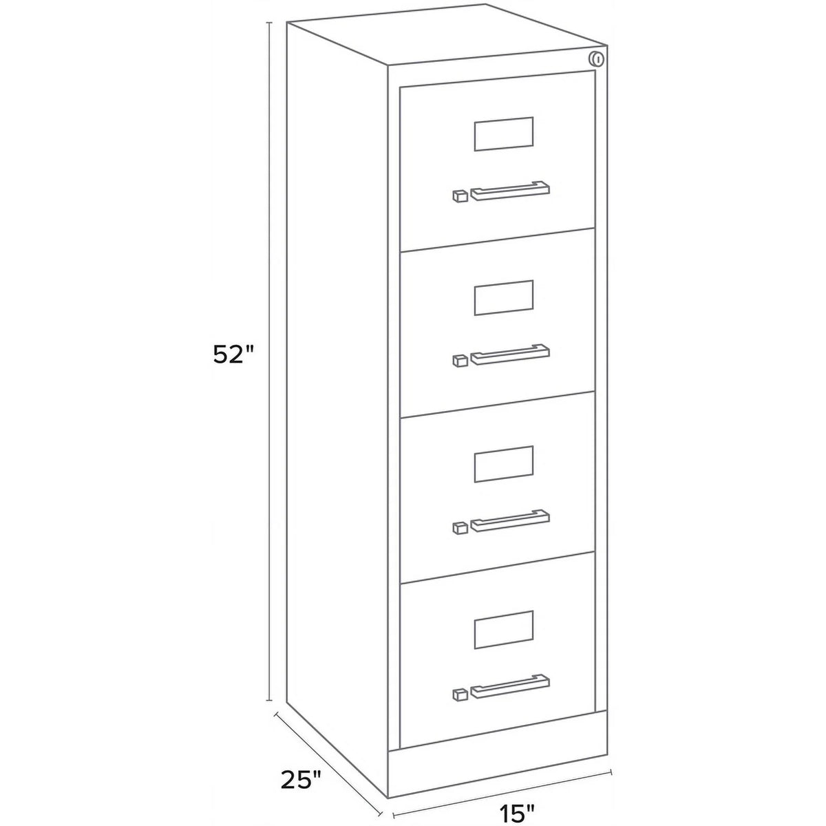 25" 4-Drawer Metal Vertical File Cabinet in Gray O531380