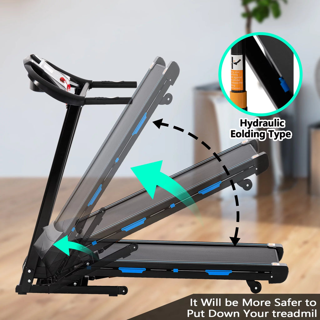 3.5HP Folding Electric Treadmill with Auto Incline Y8827