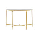 Round White Marble and Gold Metal Console Table T795203