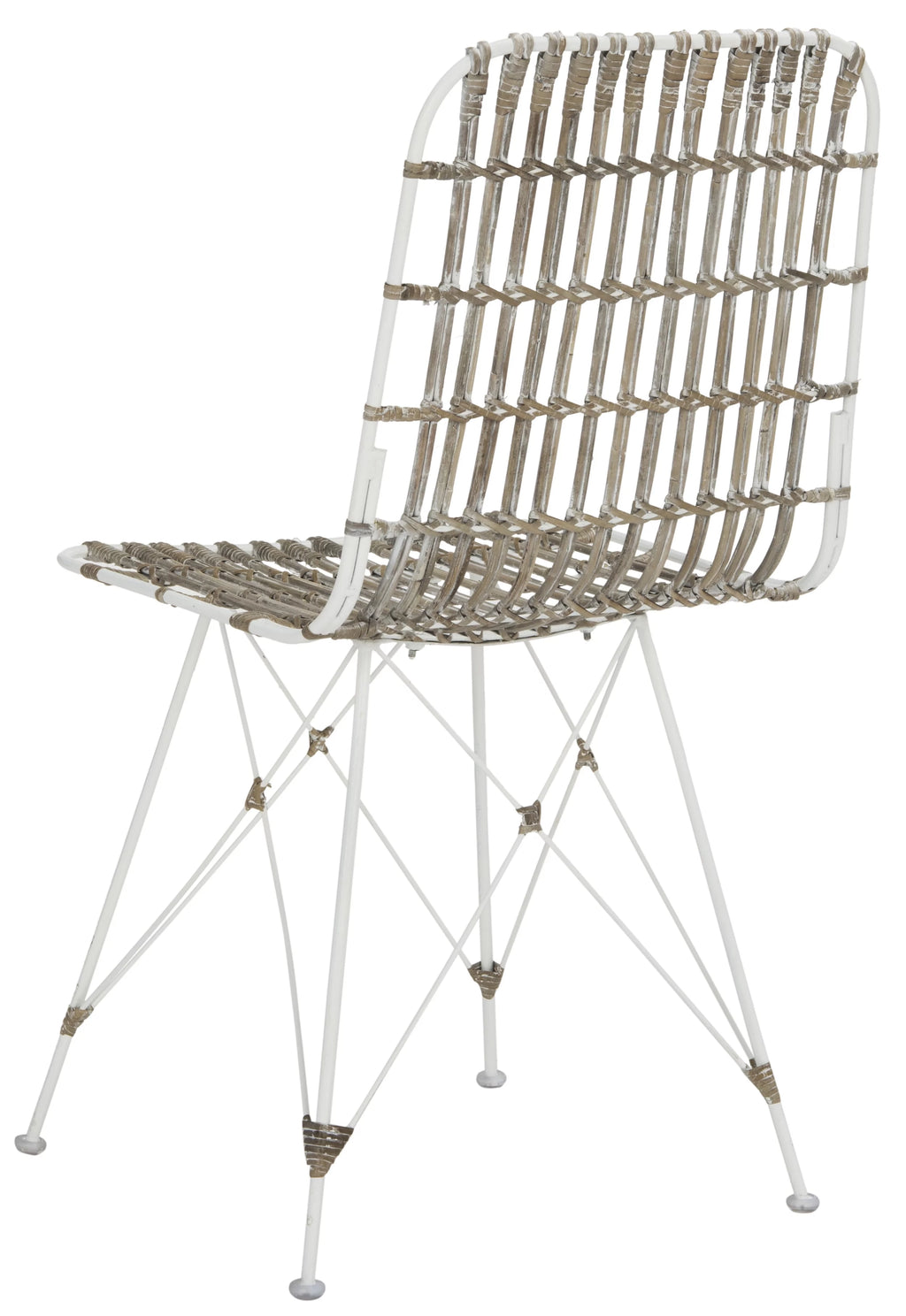 White Wash Wicker Dining Chair Set of 2 L5088