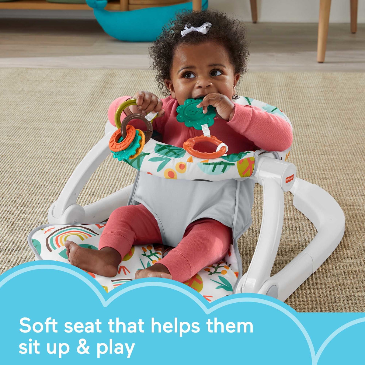 Portable Infant Floor Seat with 2 Toys X387437