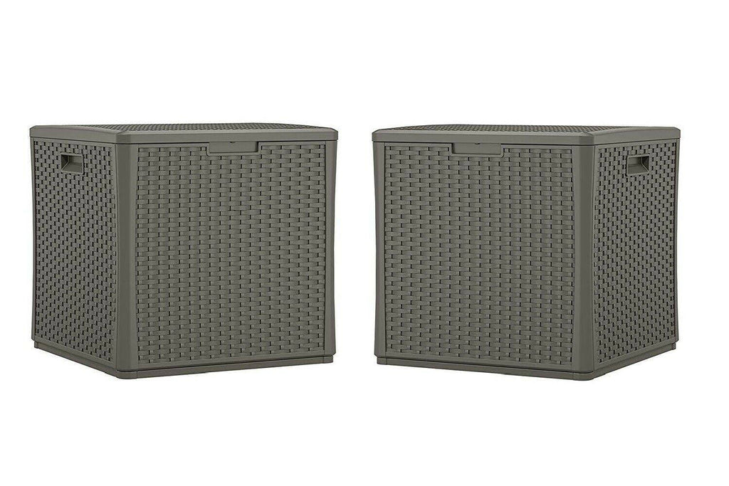 60 Gallon Resin Outdoor Storage Deck Box 2 Pack U72625
