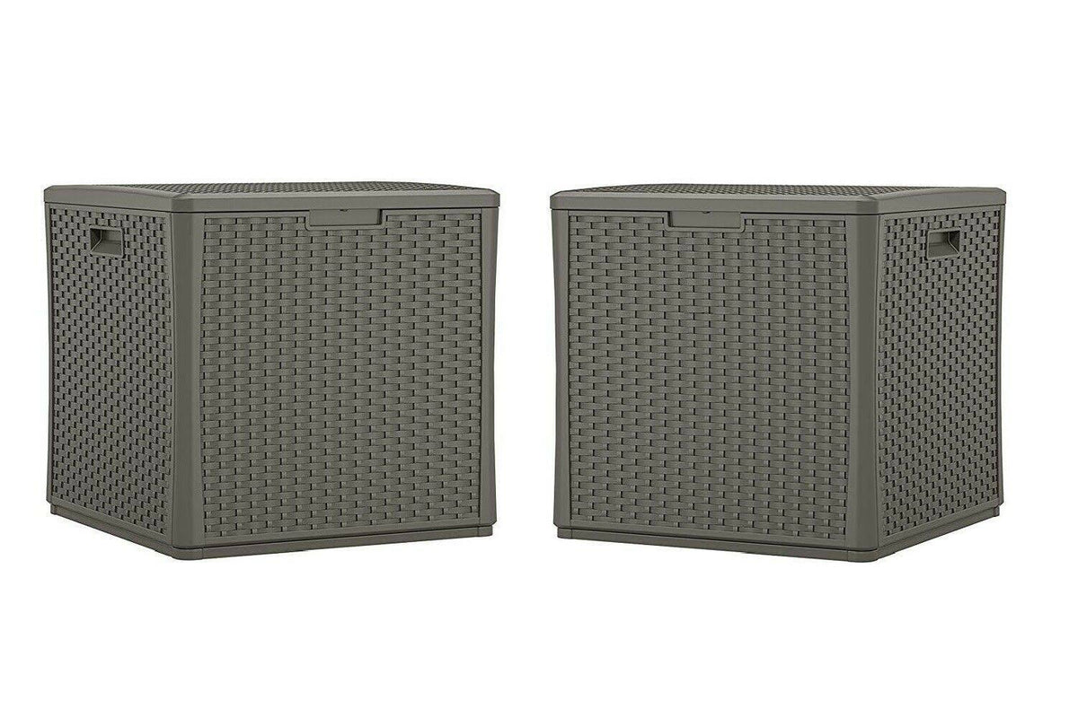 60 Gallon Resin Outdoor Storage Deck Box 2 Pack U72625