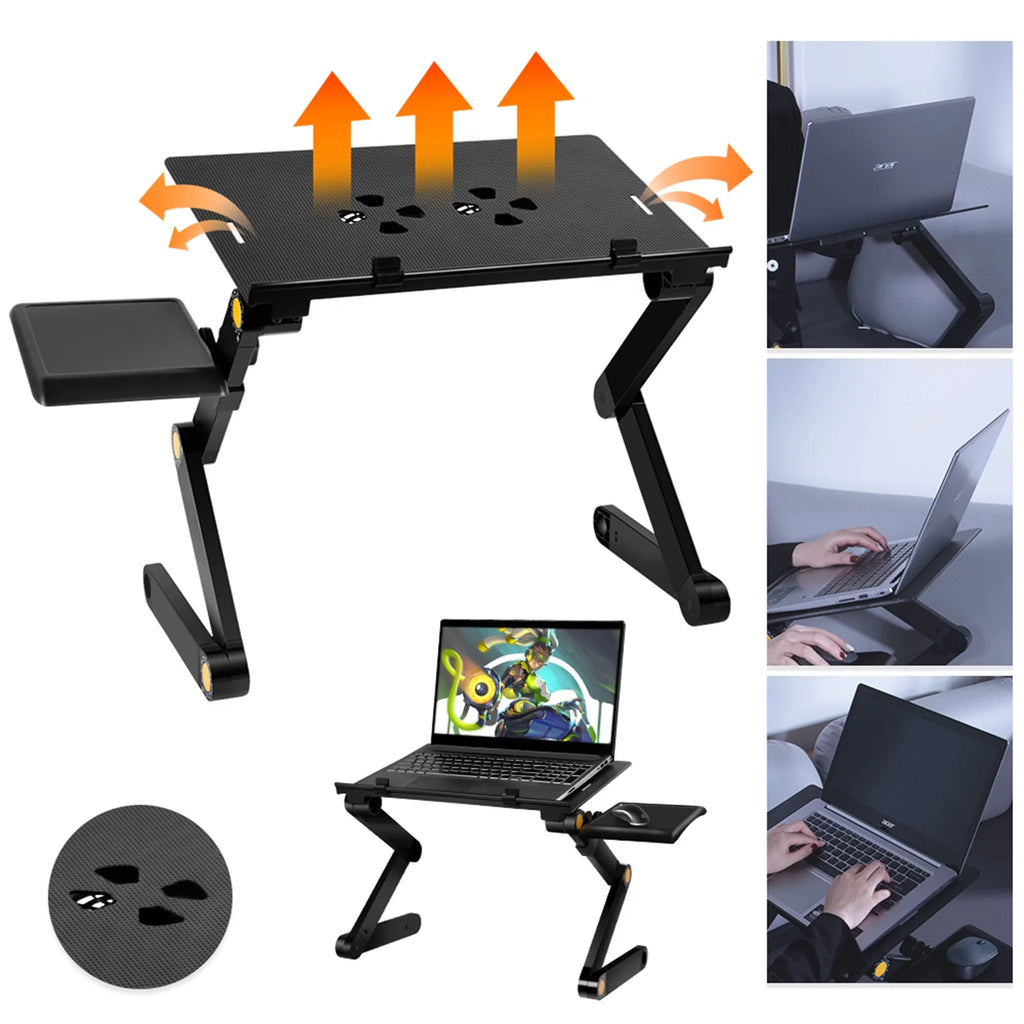 Black Adjustable Folding Laptop Desk Z8157