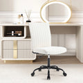 Velvet Armless Swivel Desk Chair with Wheels B48819