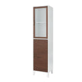 Walnut and White Wooden Linen Tower Cabinet H815251