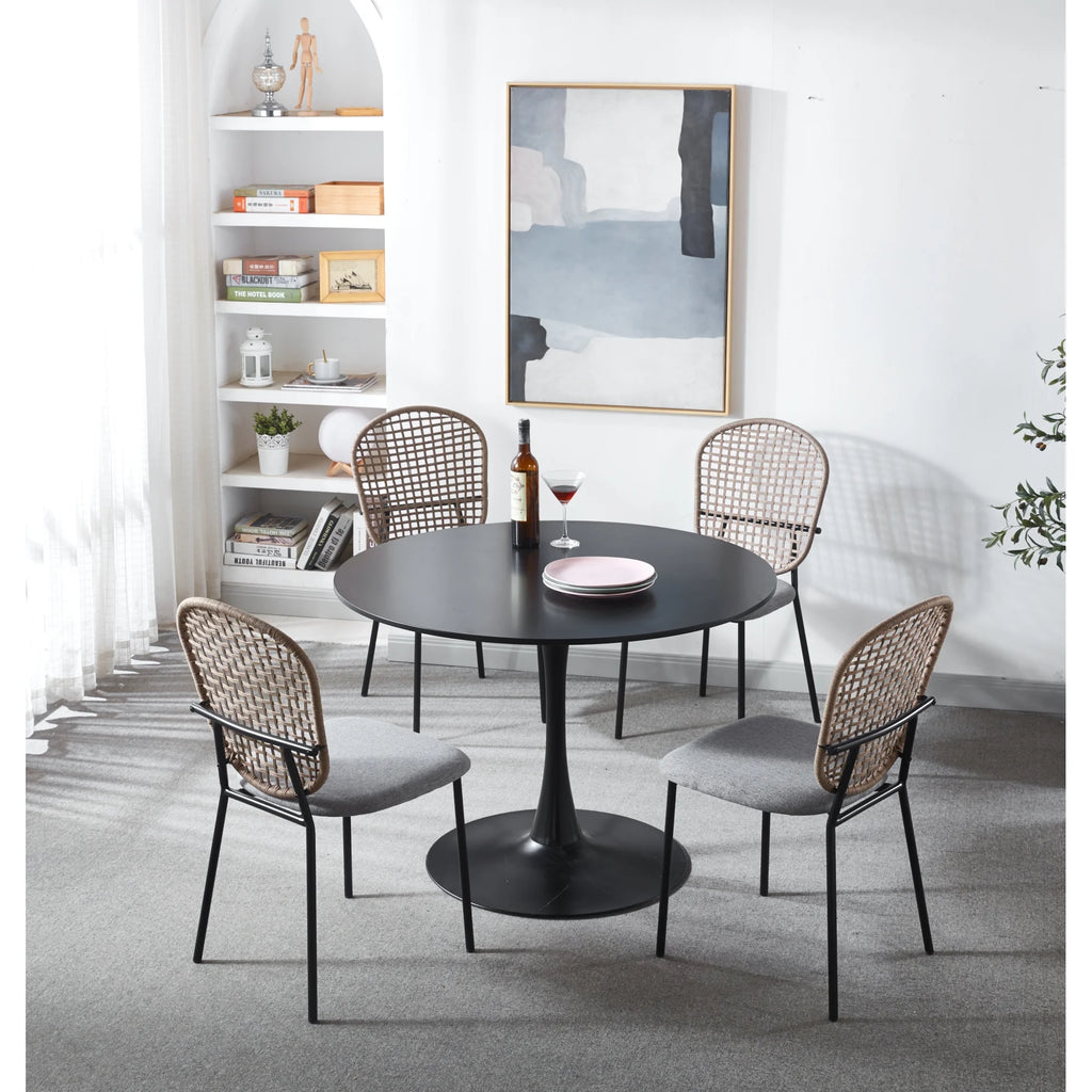 Gray and Black Dining Chairs, Set of 4 U47556