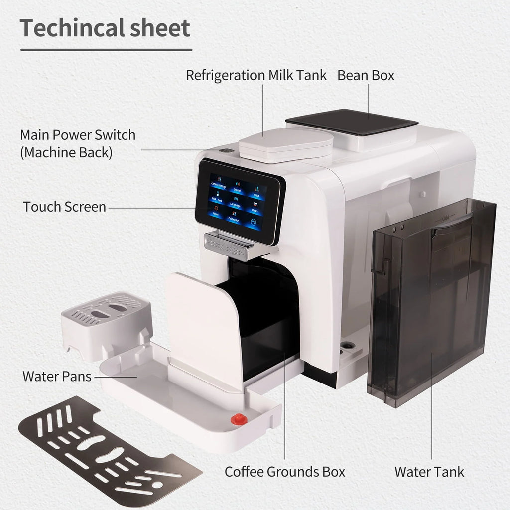 Automatic Espresso Coffee Machine with Milk Jug G248953