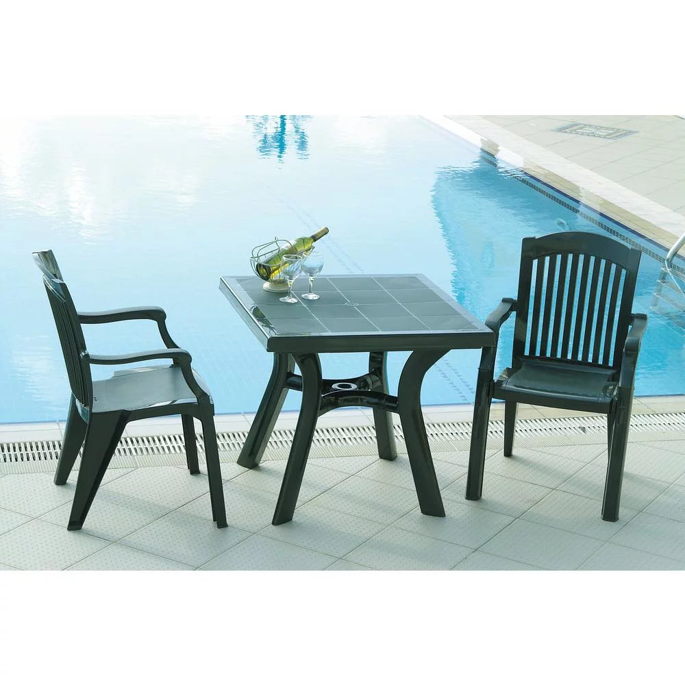 Green 31 inch Resin Square Dining Table L63437