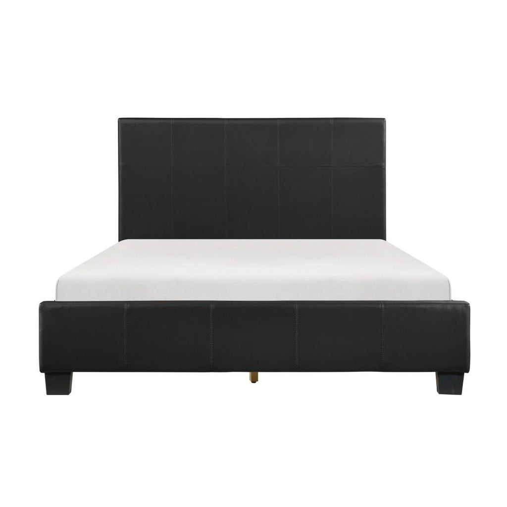 Black Faux Leather 3pc Eastern King Size Bedroom Set H750