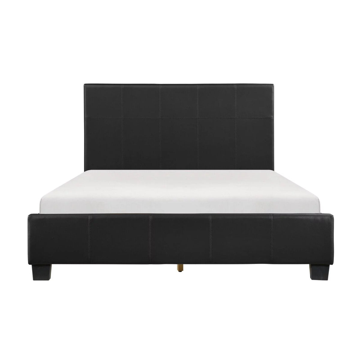Black Faux Leather 3pc Eastern King Size Bedroom Set H750