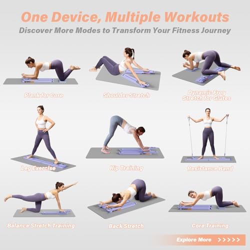 Pilates Reformer Machine with Resistance Bands and Balance Board L4250