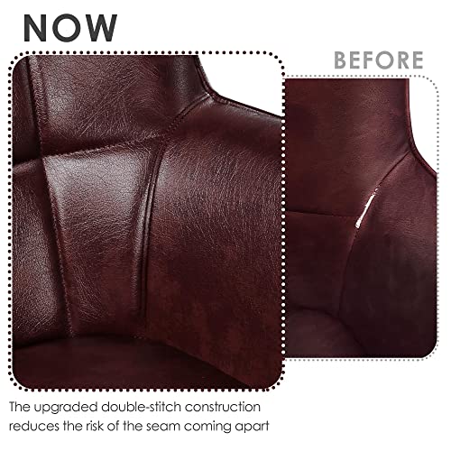 Camel Leather Accent Chairs with Metal Legs R320