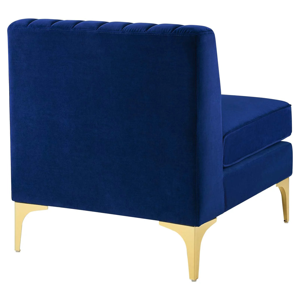 Navy Velvet 3-Seater Sofa O8701