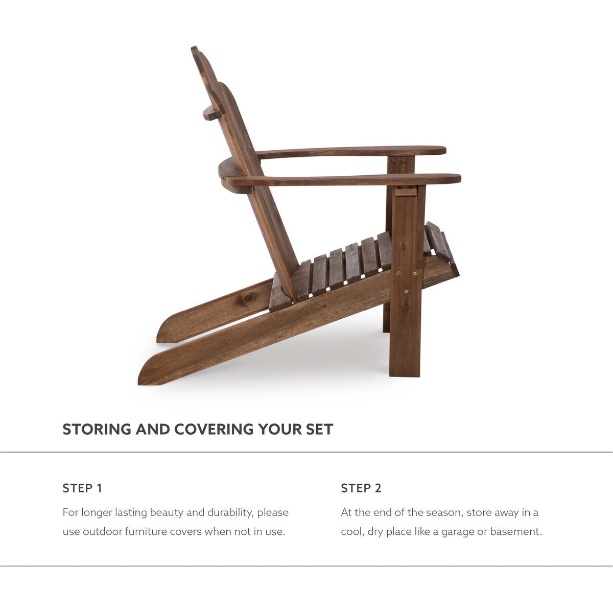 Slatted Wooden Outdoor Chair with Arched High Backrest O2031