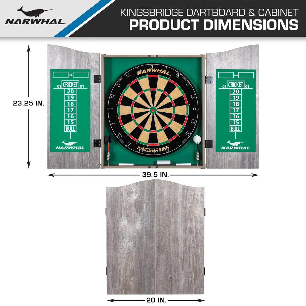 18 in Dartboard and Cabinet Set with 6 Steel Tip Darts H16803