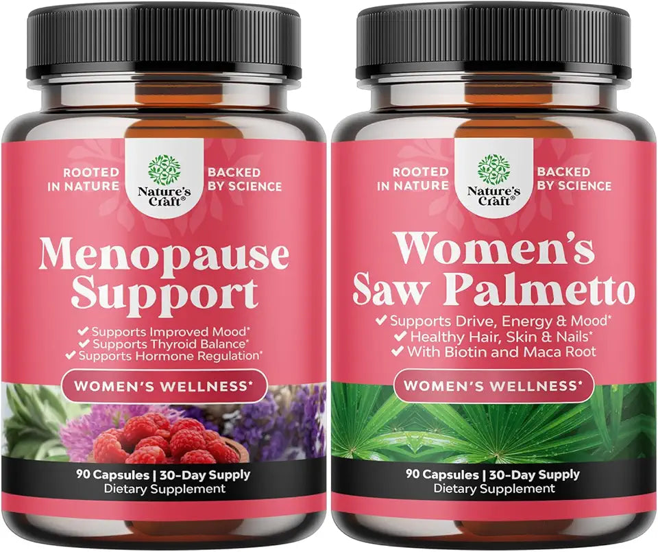 Herbal Menopause Supplement with Dong Quai Vitex Chaste Berry and Saw Palmetto O381