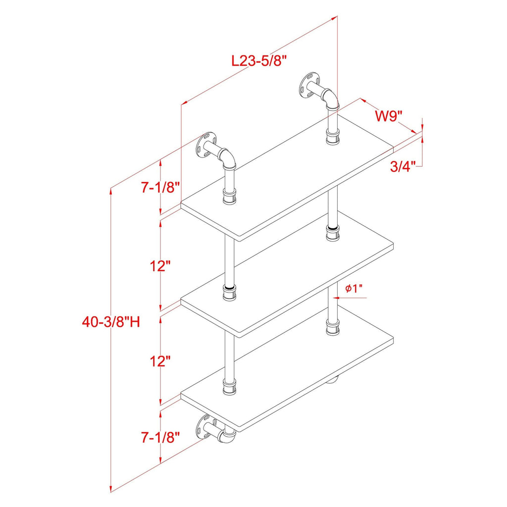 Floating Ladder Wall Shelf - 2-Tier A8836