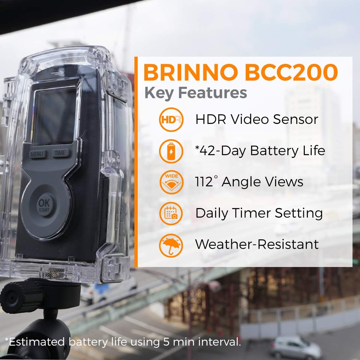 Time Lapse Camera with Clamp and Water-Resistant Case B11293