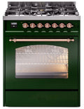 30 Dual Fuel Natural Gas Range in Emerald Green with Copper Trim Q1769