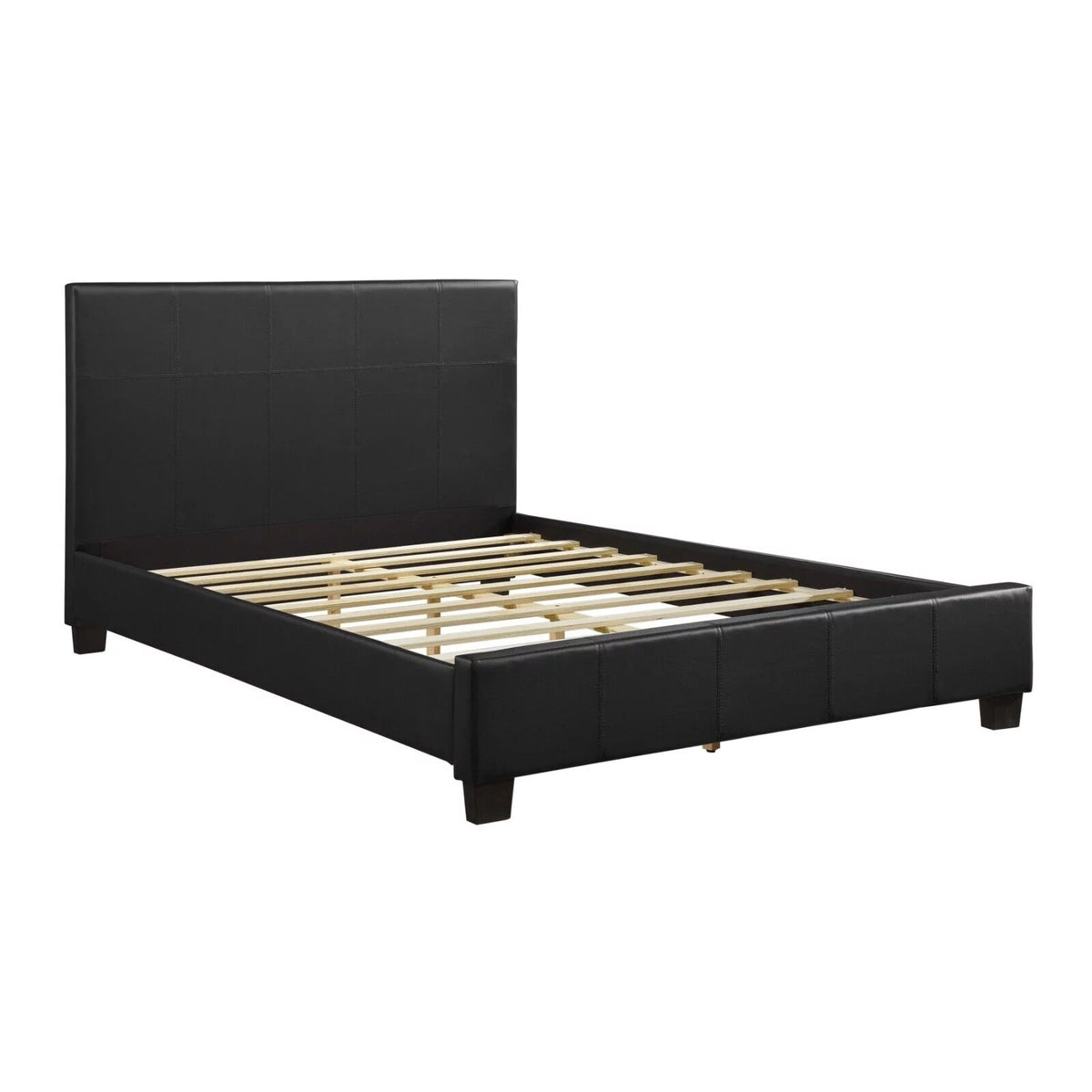 Black Faux Leather 3pc Eastern King Size Bedroom Set H750