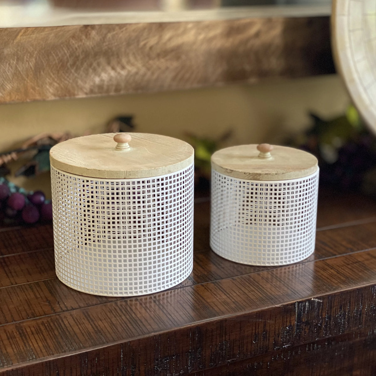 Iron Mesh Decorative Canisters 2 Piece Set D8699