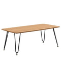 Modern Wood Top Coffee Table with Iron Base A491
