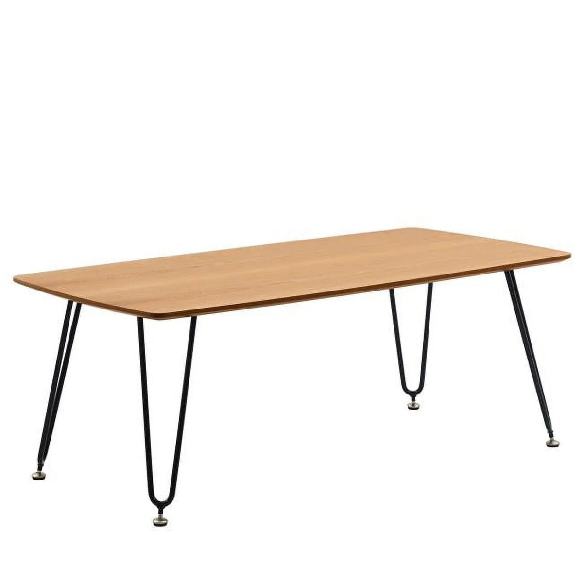 Modern Wood Top Coffee Table with Iron Base A491