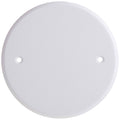 White 5-Inch Round Metallic Wallplate L36325