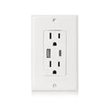 Duplex Outlet Receptacle with 2 USB Ports, USB-C and USB-A, 4.8 Amp, 4-Pack A8784