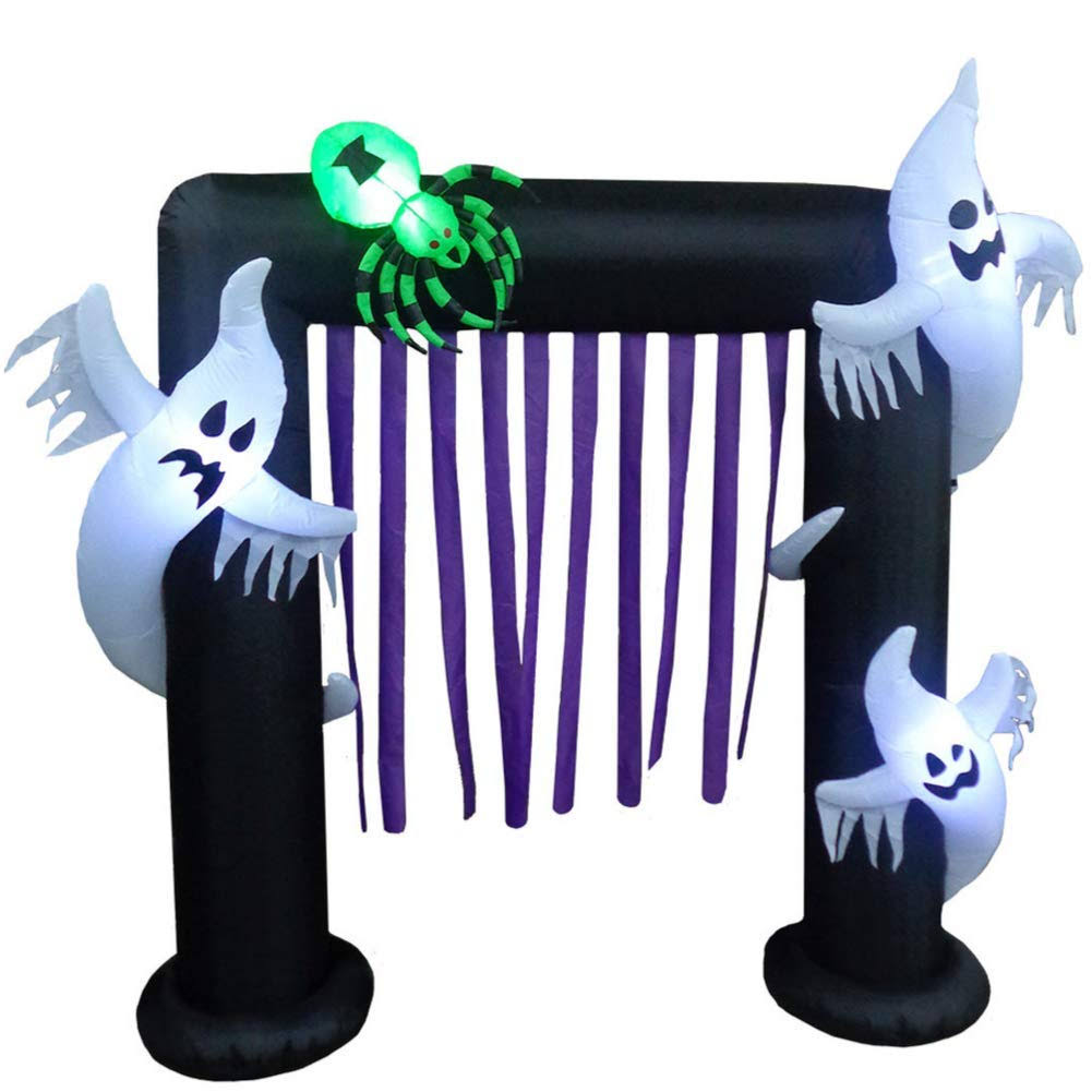 Inflatable Outdoor Halloween Decoration Ghost Arch 8 Feet Tall T80557