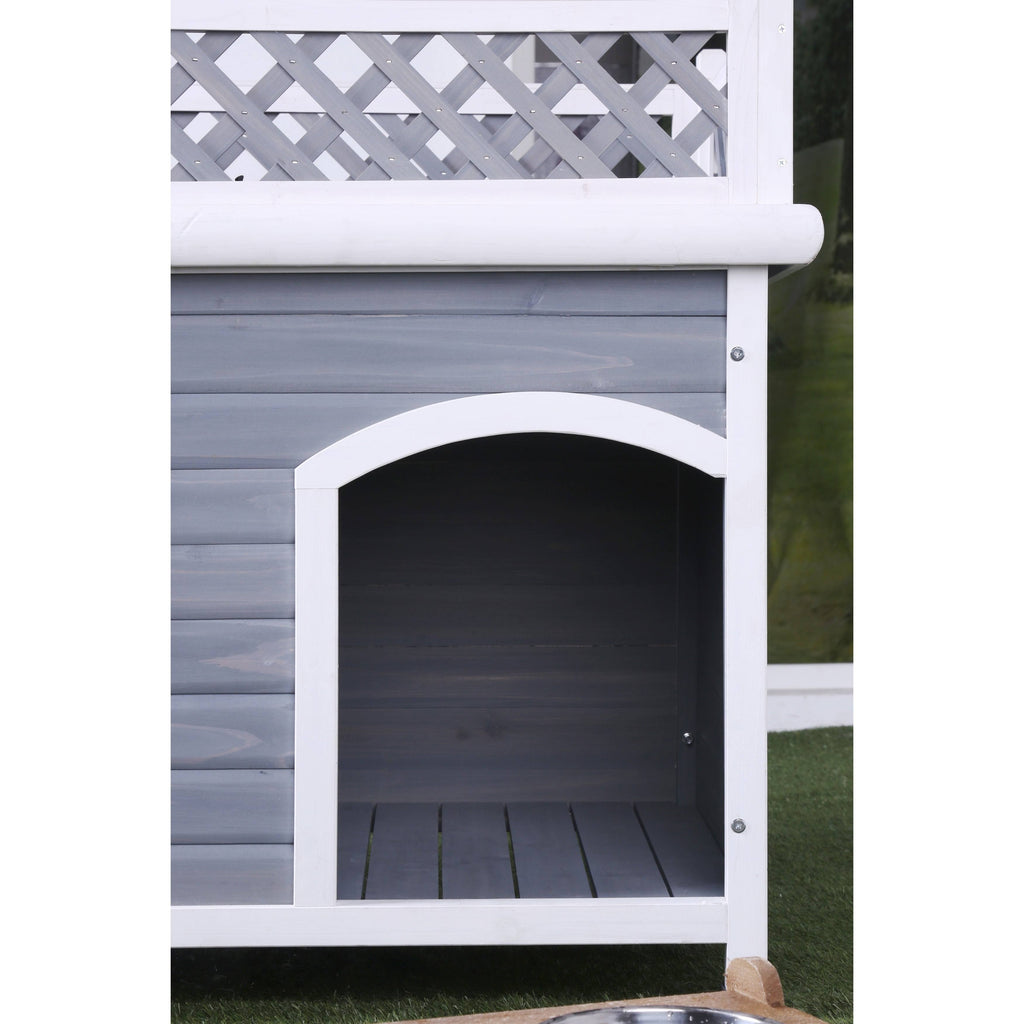 Grey Solid Wood Pet House P26540