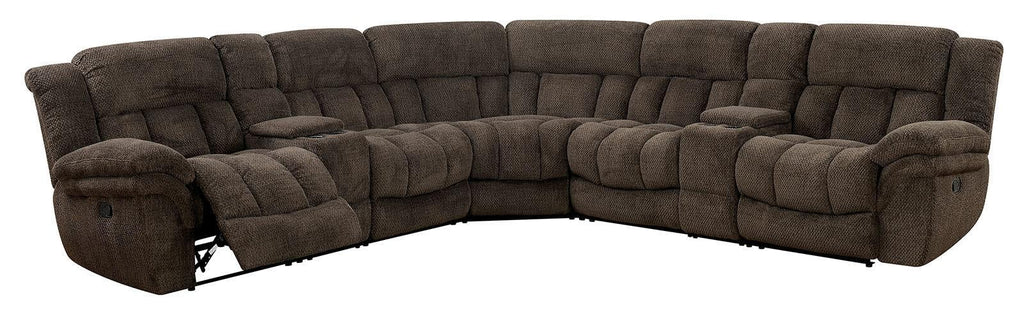 Brown Flannelette Recliner Sectional V974