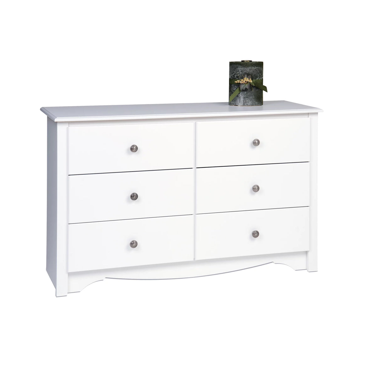 White 6 Drawer Wooden Dresser E54207