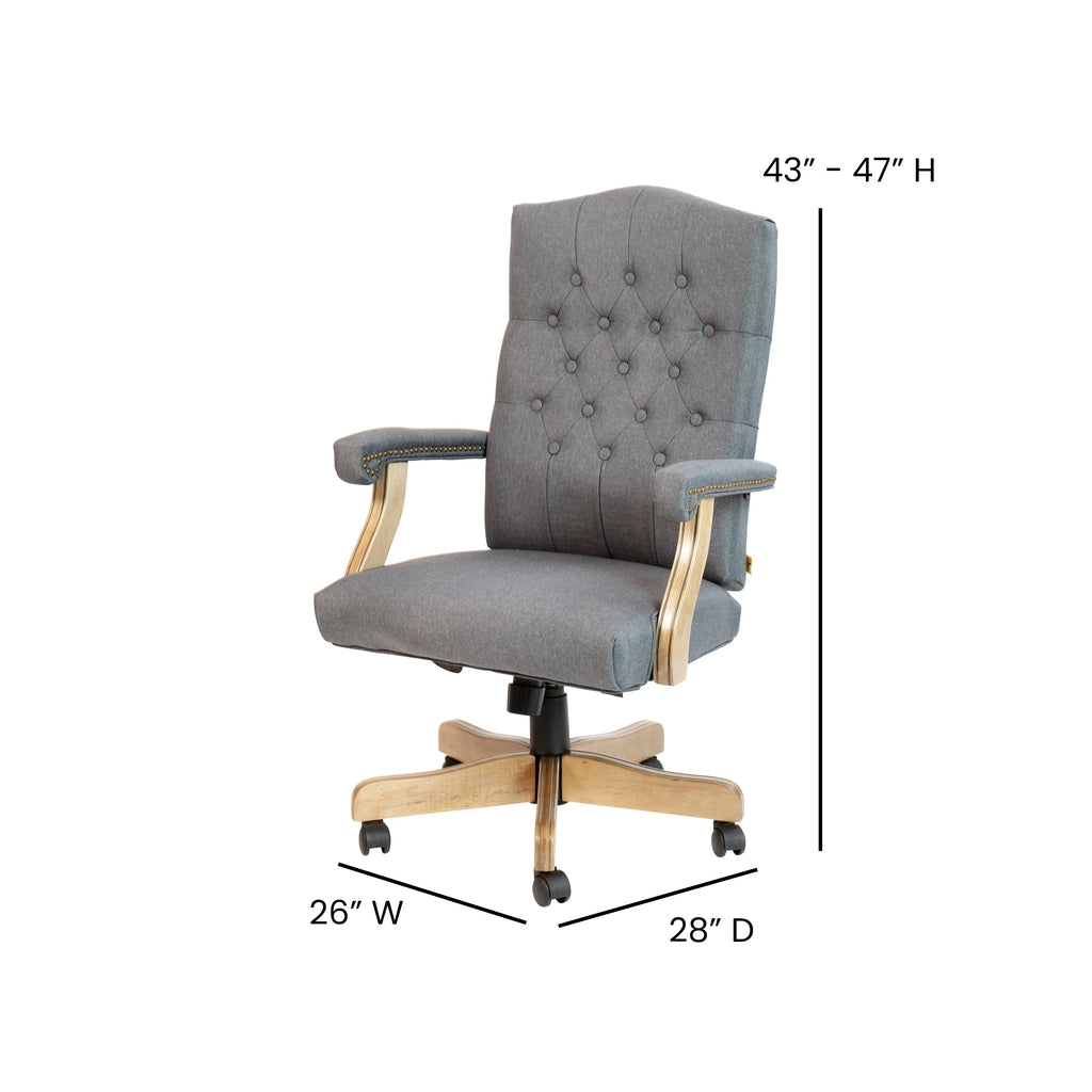 Brown Swiveling Upholstered Office Armchair H289