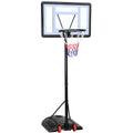 Height Adjustable Portable Basketball System with Wheels and Weighted Base F66942