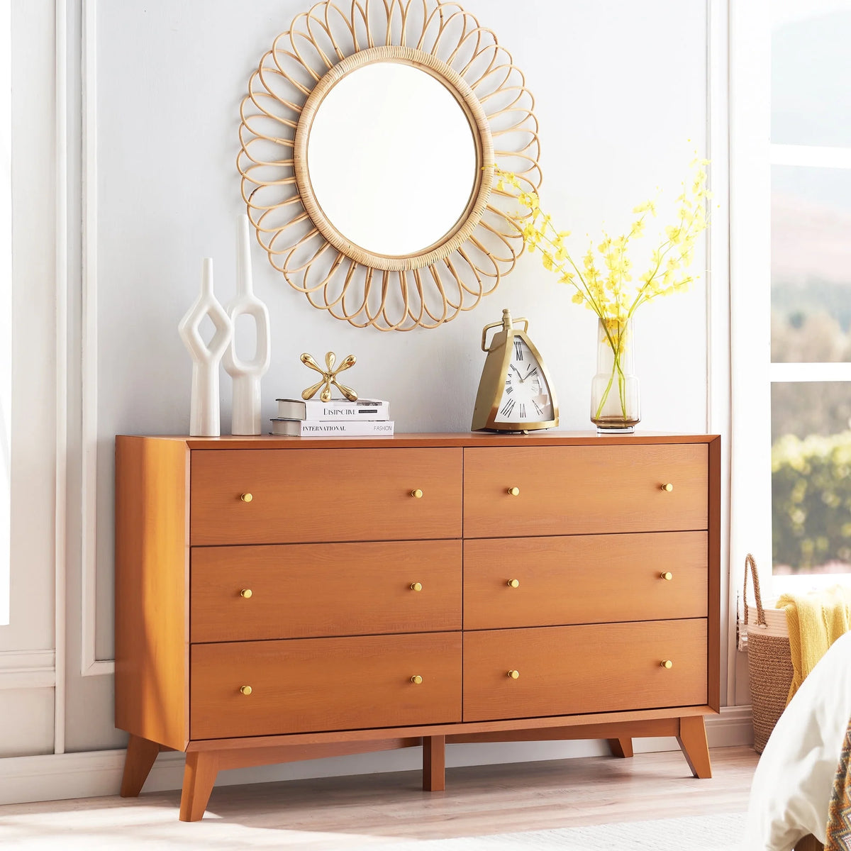 Mid Century Modern 6 Drawer Dresser Y51610