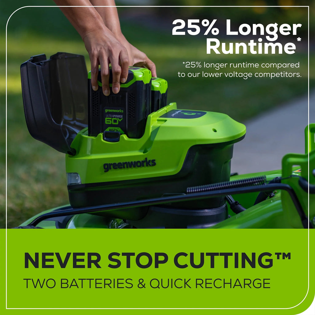 60V 21” Self-Propelled Lawn Mower with 5.0 Ah Batteries & Charger O243