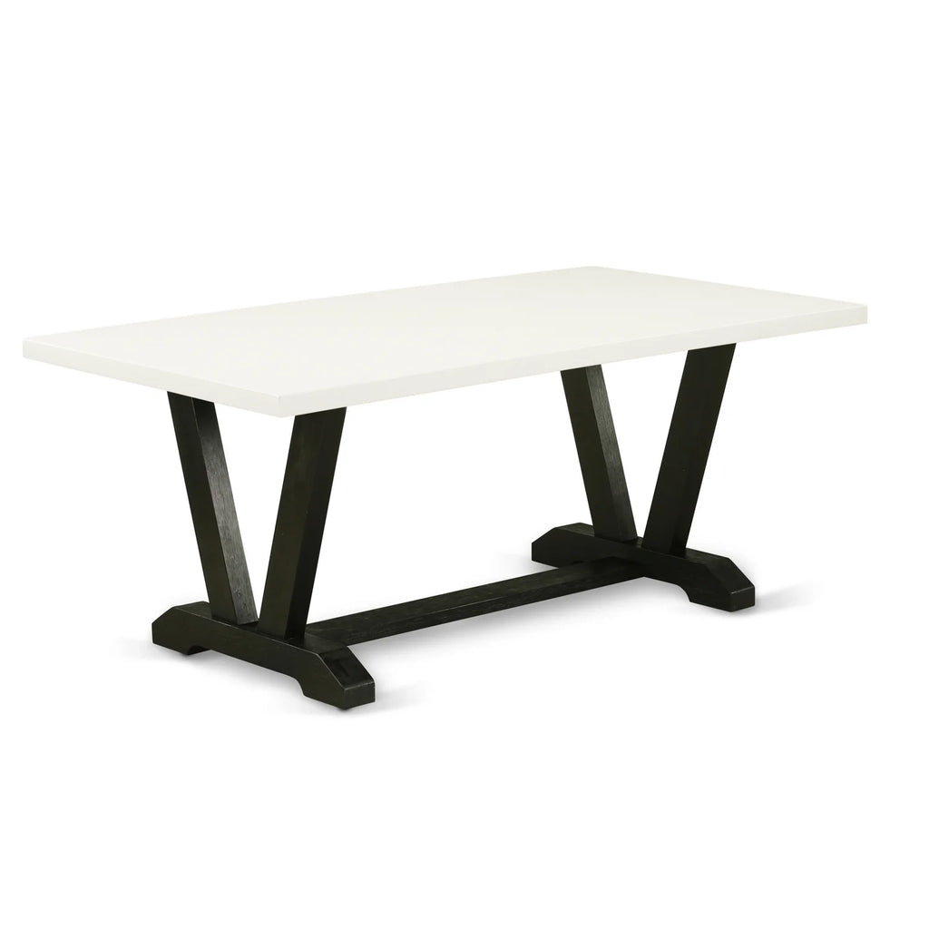 6-Piece Dining Table Set with Tufted Chairs and Bench J126