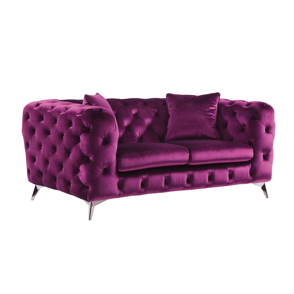 Purple Fabric Loveseat L635408