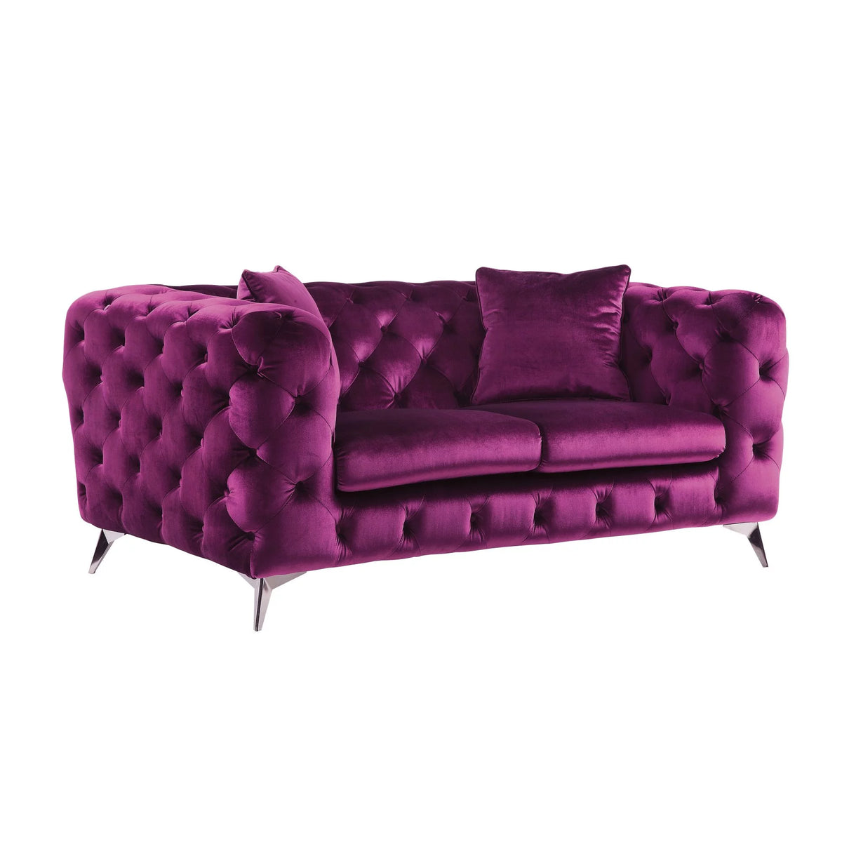 Purple Fabric Loveseat L635408
