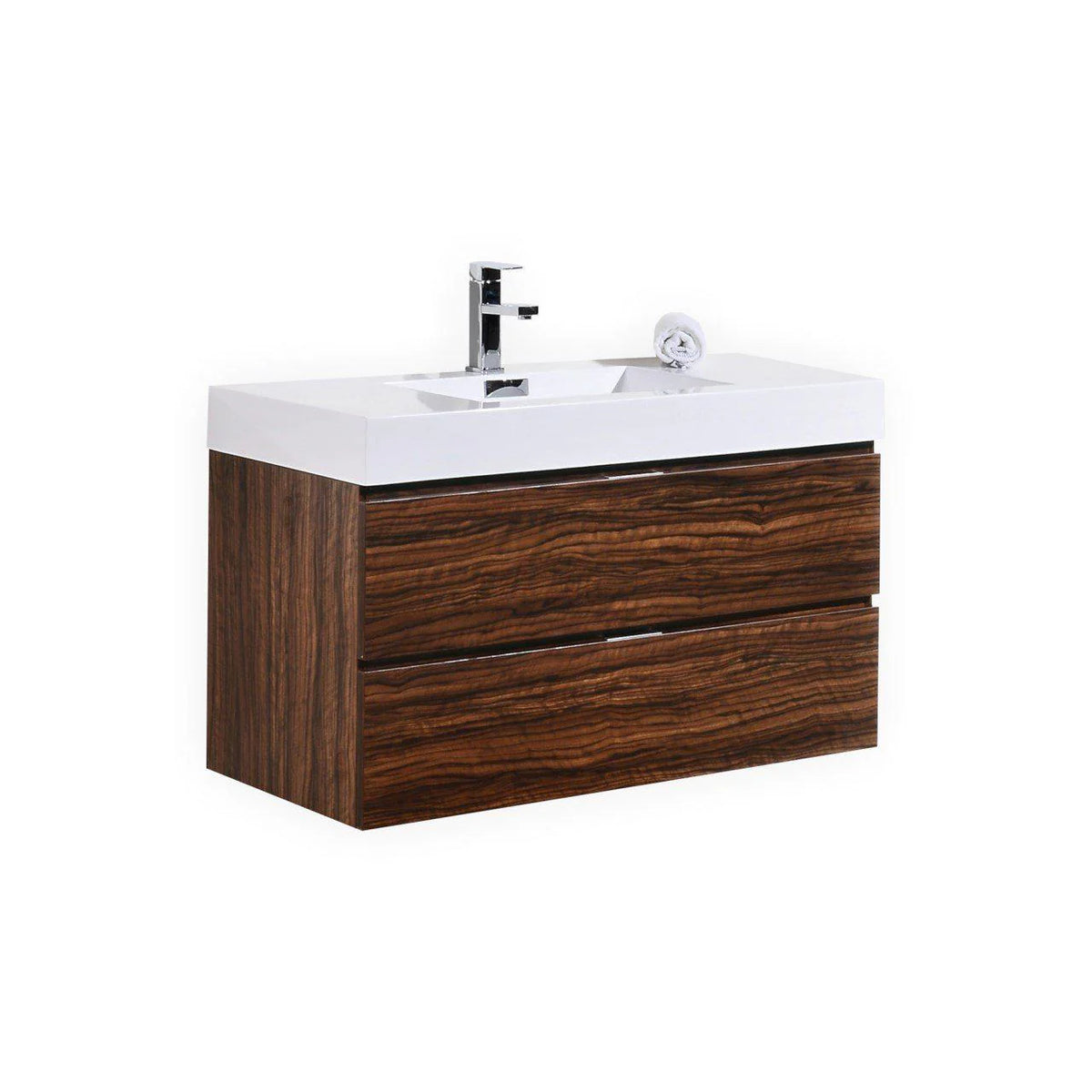 40 in. Wall Mount Walnut Bathroom Vanity Z1383