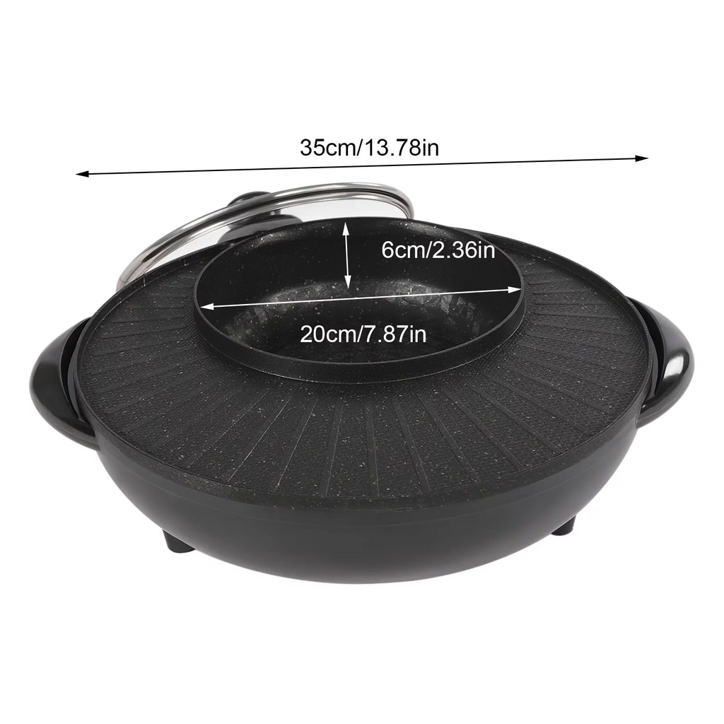 2 in 1 Electric Hot Pot Grill Cooker 1350W J74710