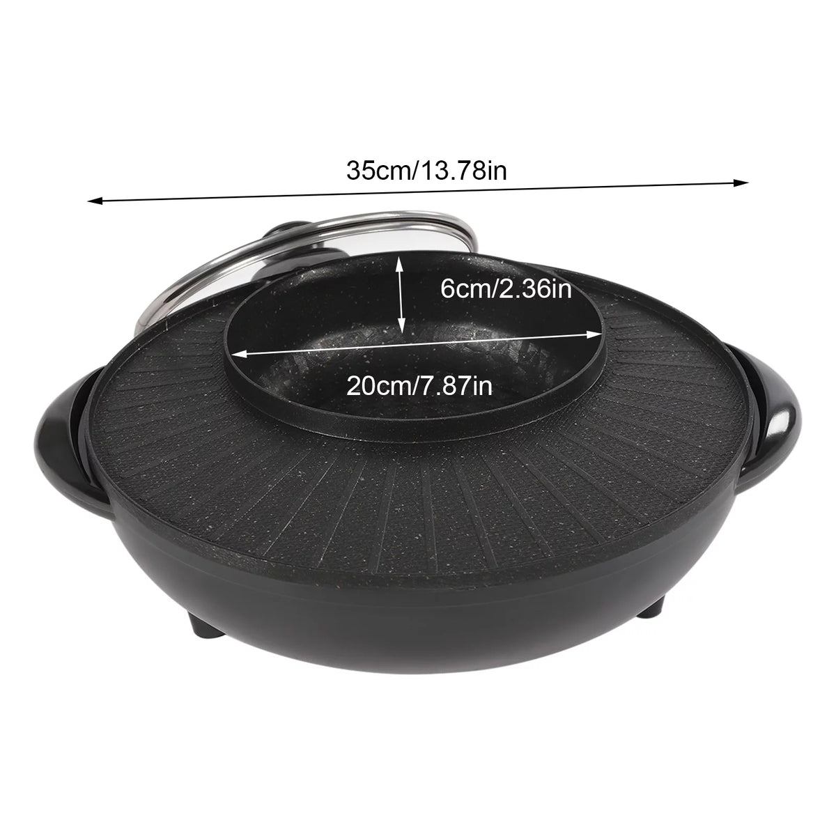 2 in 1 Electric Hot Pot Grill Cooker 1350W J74710