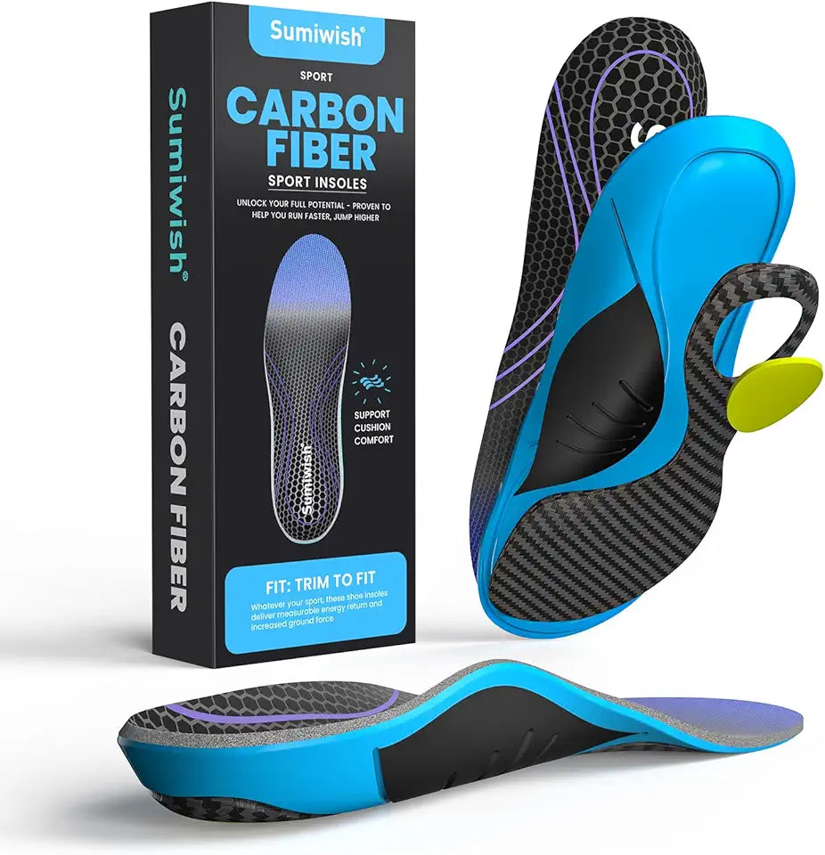 Carbon Fiber Insole High Arch Rigid Support Shoe Inserts 1 Pair U757