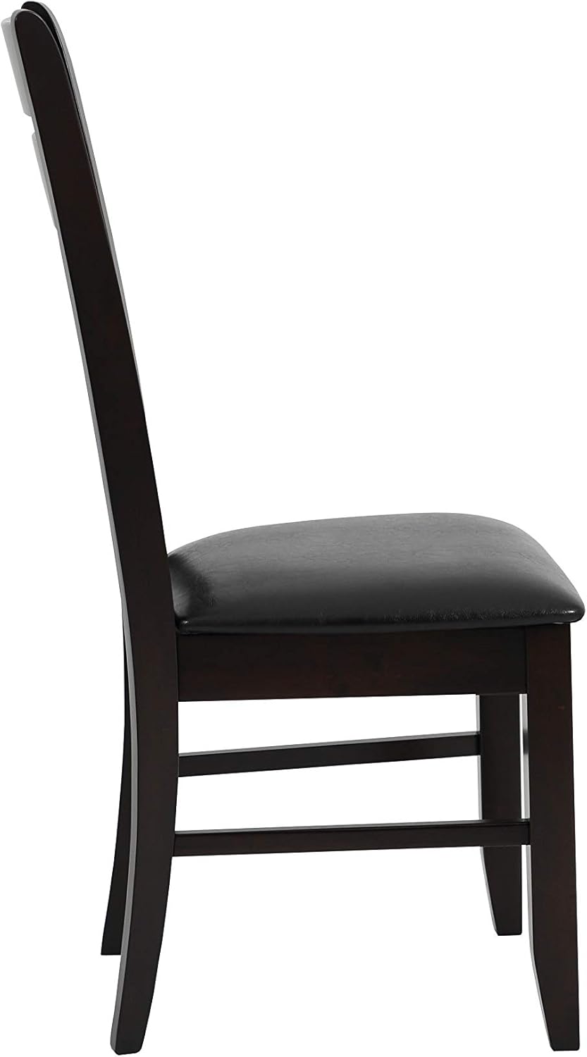 Slat Back Side Chairs Cappuccino and Black Set of 2 I70927