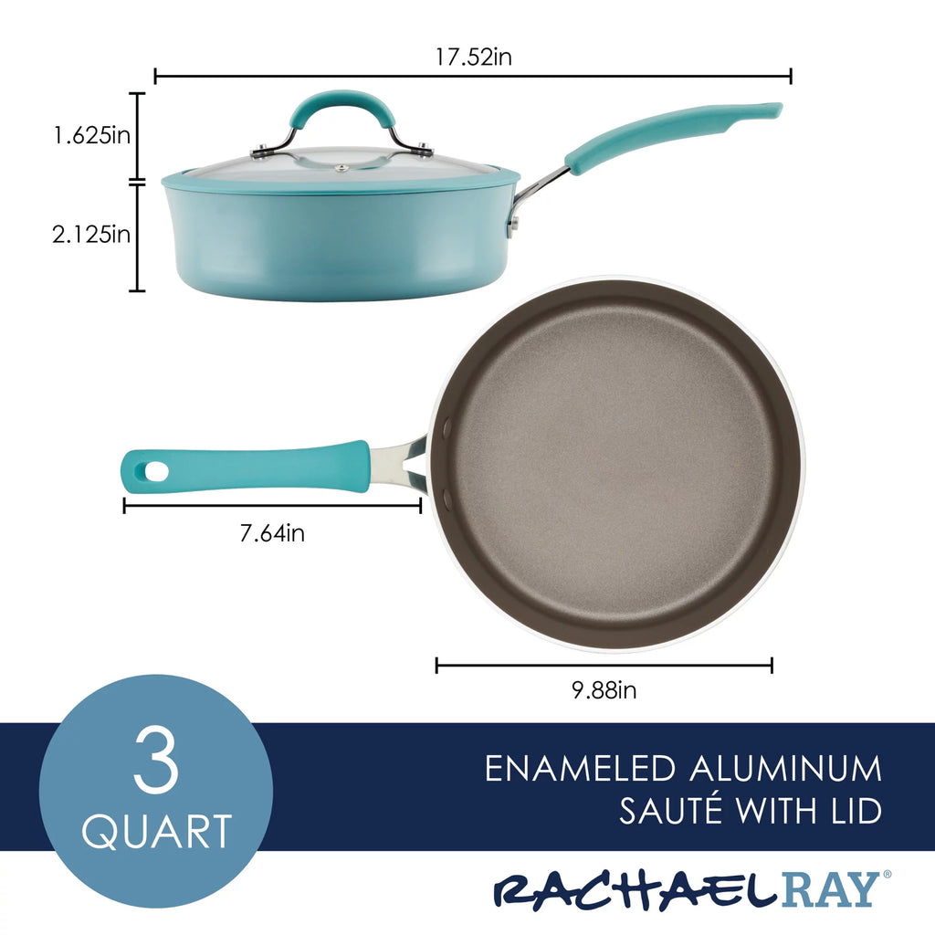 Aluminum Nonstick Saute Pan with Lid, 3 Quart T1539
